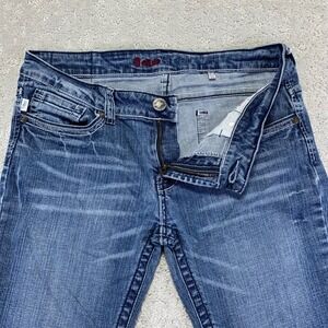 Baker Street Womens Jeans Sz 11 Blue Bootcut Low Rise Stretch Denim 31.5 Inseam